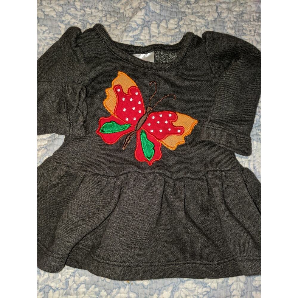 Silly Sissy Girls Sz. 2T Gray Butterfly Knit Shirt. Adorable